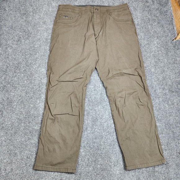 Kuhl Revolvr Pants Mens Size 38x32 Brown Outdoor Hiking Camping Water Repellent - Picture 1 of 16